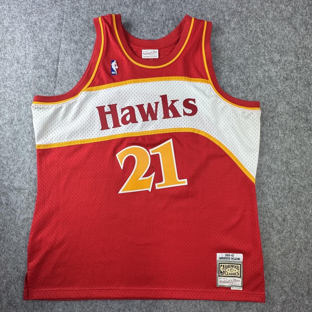 VTG Atlanta Hawks Jersey XL Mens NBA BBall Dominique Wilkins 21 Mitchell Ness
